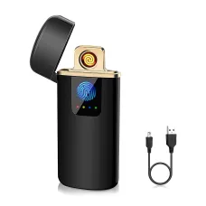 Зажигалка спиральная LIGHTER FIRE, электрическая, сенсорная, нагрев за 8 секунд, зарядка от USB, черный