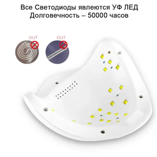 Лампа для сушіння нігтів LED SUN 5 48W, таймер, сенсор руки, лампа для гель лаків - фото 5