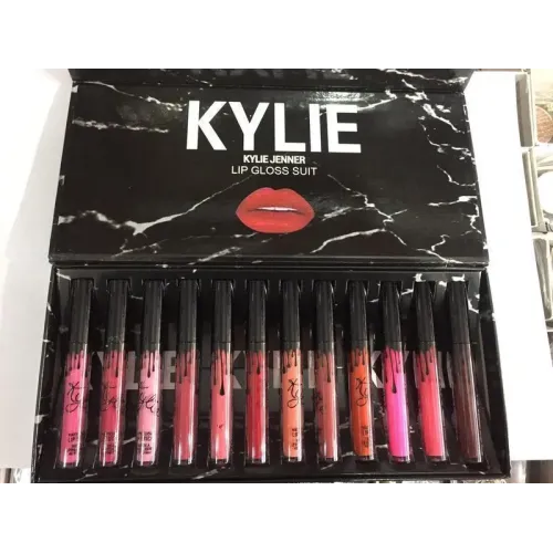 Помада Kylie в мраморной коробке черная или белая (12 штук)
