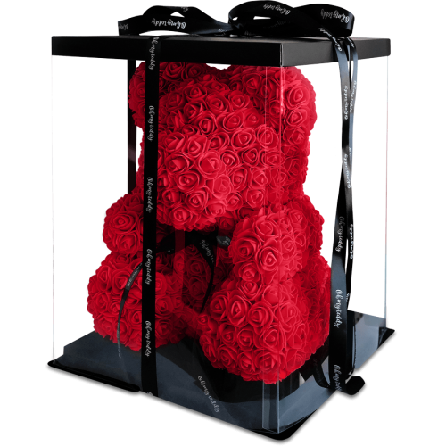 Середній Ведмедик з троянд у КОРОБЦІ 3D Oh My Teddy 25 см заввишки - фото 6