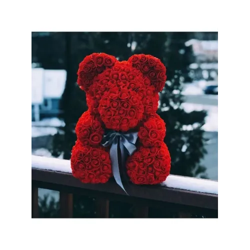 Середній Ведмедик з троянд у КОРОБЦІ 3D Oh My Teddy 25 см заввишки
