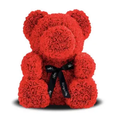 Середній Ведмедик з троянд у КОРОБЦІ 3D Oh My Teddy 25 см заввишки - фото 3
