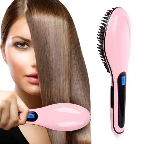 Гребінець-випрямляч FAST HAIR STRAIGHTENER, 29 Вт, до 230 градусів, турмалінове покриття, з дисплеєм