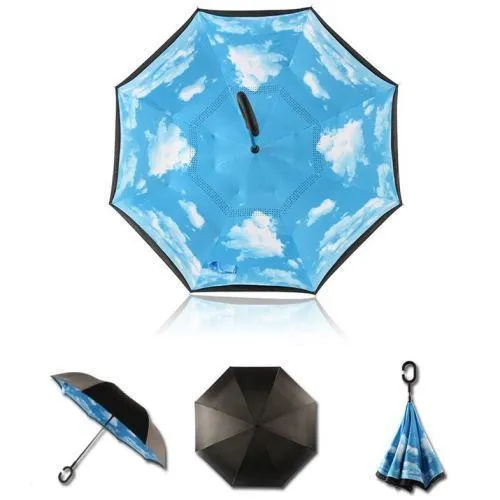 Зонт наоборот Up-Brella Ветрозащитный зонт обратного сложения - фото 3