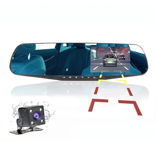 Автомобильный видеорегистратор-зеркало DVR-138W с двумя камерами, 4.3 дюйма с картой памяти до 32 Гб - фото 5