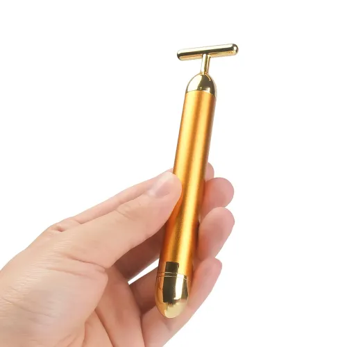 Вибромассажер для лица Energy Beauty Bar GOLD ионный, предание упругости, разглаживание морщин - фото 5
