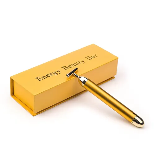 Вибромассажер для лица Energy Beauty Bar GOLD ионный, предание упругости, разглаживание морщин - фото 3