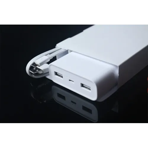 Внешний портативный аккумулятор Xiaomi 20000 mAh, 2 USB, белый - фото 2