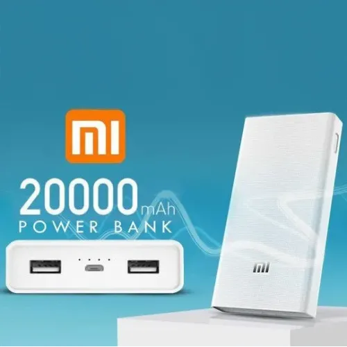 Внешний портативный аккумулятор Xiaomi 20000 mAh, 2 USB, белый - фото 4
