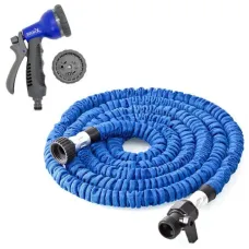 Шланг Xhose растягивающийся 15 м  с поливочной насадкой, голубой