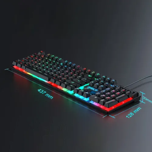 Ігрова клавіатура ZYG-800 LED з підсвіткою, USB, механічна, 104 клавіші, з кнопкою вмикання підсвітки - фото 7