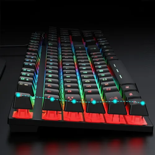 Ігрова клавіатура ZYG-800 LED з підсвіткою, USB, механічна, 104 клавіші, з кнопкою вмикання підсвітки - фото 4
