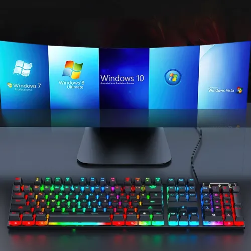 Ігрова клавіатура ZYG-800 LED з підсвіткою, USB, механічна, 104 клавіші, з кнопкою вмикання підсвітки - фото 2