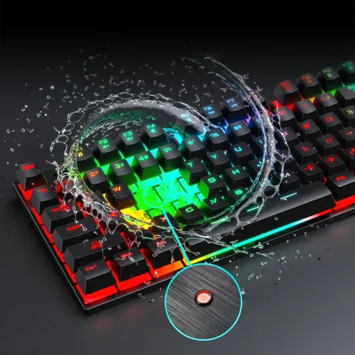 Ігрова клавіатура ZYG-800 LED з підсвіткою, USB, механічна, 104 клавіші, з кнопкою вмикання підсвітки - фото 3
