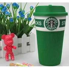 Чашка керамическая кружка Starbucks Brown Старбакс c термоизоляцией