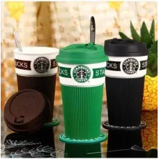 Термокружка Starbucks Старбакс 350 мл керамическая с резиновым чехлом