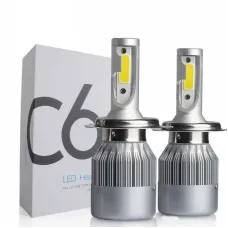 Набор автомобильных светодиодных LED H4 ламп TOP LED PRO С6 H4, холодный свет