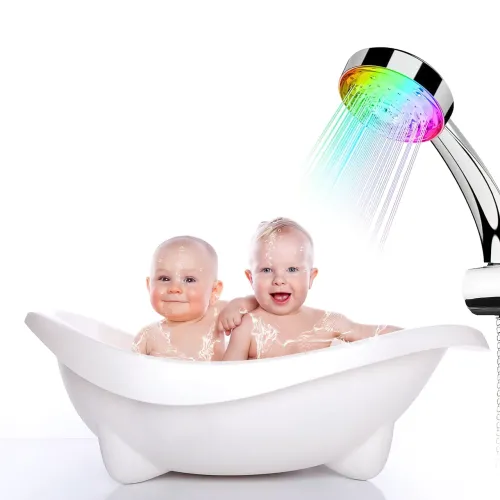Насадка-лійка для душу LED SHOWER з підсвіткою, 7 кольорів, без батарейок, 9 л/хв - фото 3