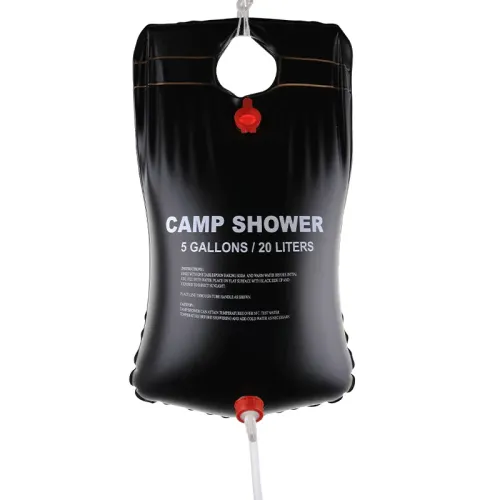 Подвесной душ для кемпинга и дачи 20л, Camp Shower, резиновый душ пакет для туризма, черный, с лейкой - фото 3