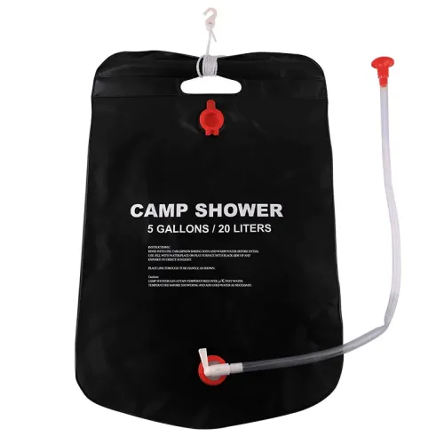 Подвесной душ для кемпинга и дачи 20л, Camp Shower, резиновый душ пакет для туризма, черный, с лейкой - фото 6