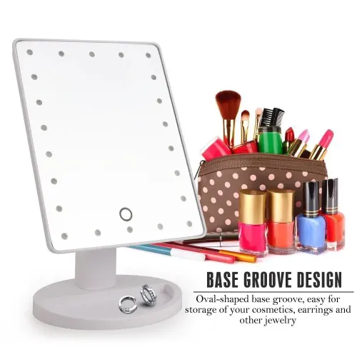 Поворотне косметичне дзеркало для макіяжу Magic Makeup MIRROR 22 LED з сенсорною кнопкою - фото 3