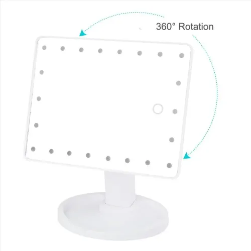 Поворотне косметичне дзеркало для макіяжу Magic Makeup MIRROR 22 LED з сенсорною кнопкою - фото 4