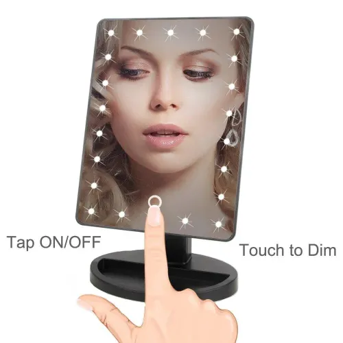 Поворотне косметичне дзеркало для макіяжу Magic Makeup MIRROR 22 LED з сенсорною кнопкою - фото 5