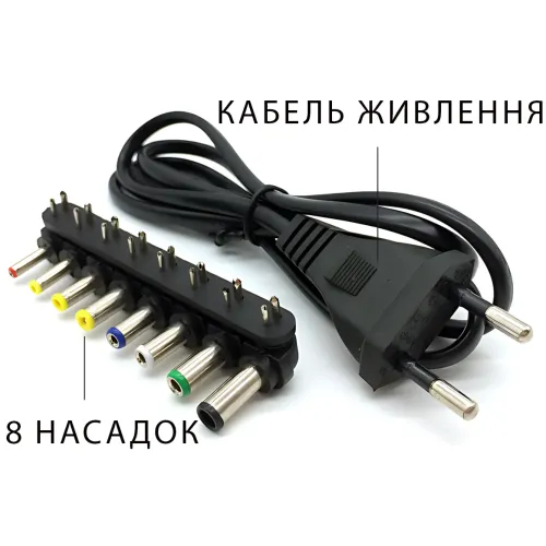 Универсальная зарядка для ноутбуков с прикуривателем DC 12-24V, 120W, 8 насадок - фото 5