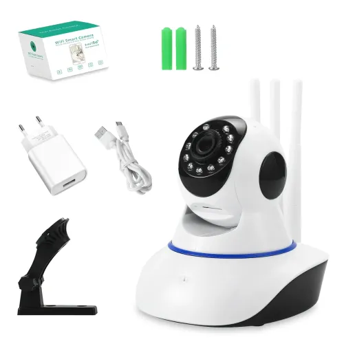 Беспроводная поворотная WIFI IP камера SMART PRO Q5, с датчиком движения и ночным видением, белая - фото 4