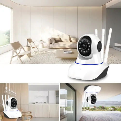Беспроводная поворотная WIFI IP камера SMART PRO Q5, с датчиком движения и ночным видением, белая - фото 3