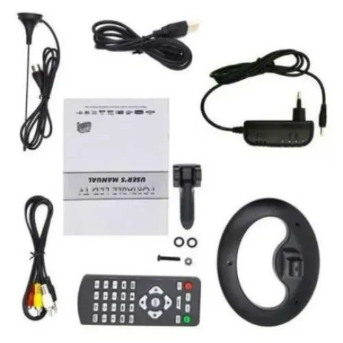 Портативный телевизор 10 дюймов DVB T2 OPERA NS-1002, с аккумулятором, 220/12V, Черный - фото 4
