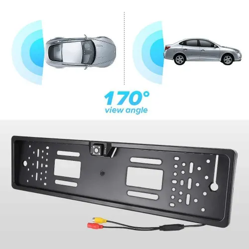 Камера заднего вида с держателем для номера  CAR PRO CAM. JX 9488A . Обзор 170 градусов - фото 4