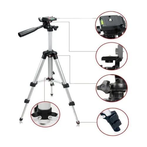 Штатив для видеотехники и смартфона TRIPOD TF-3110, напольный, телескопический, серебро - фото 2