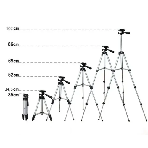 Штатив для видеотехники и смартфона TRIPOD TF-3110, напольный, телескопический, серебро - фото 3