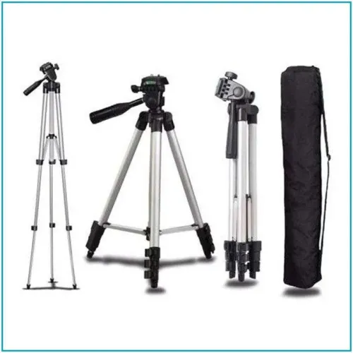 Штатив для видеотехники и смартфона TRIPOD TF-3110, напольный, телескопический, серебро - фото 4