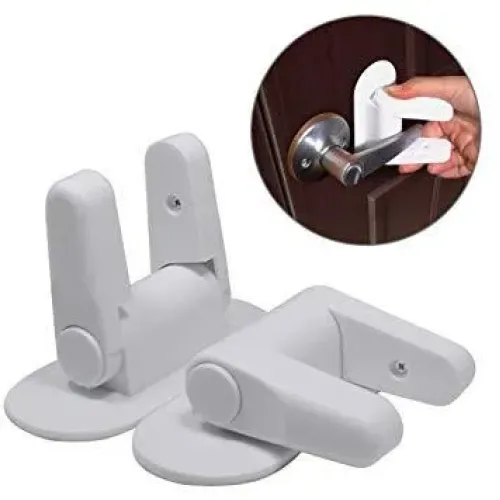 Универсальный детский замок Door Lever Lock для ручек , 2шт в комплекте, универсальный, белый - фото 3
