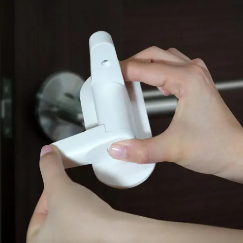 Универсальный детский замок Door Lever Lock для ручек , 2шт в комплекте, универсальный, белый - фото 5