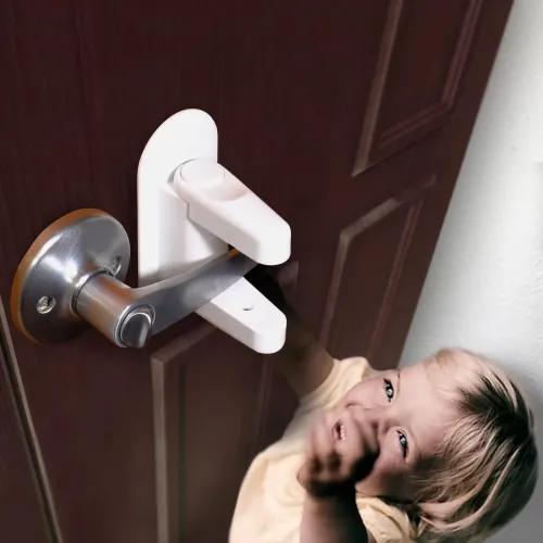 Универсальный детский замок Door Lever Lock для ручек , 2шт в комплекте, универсальный, белый - фото 8