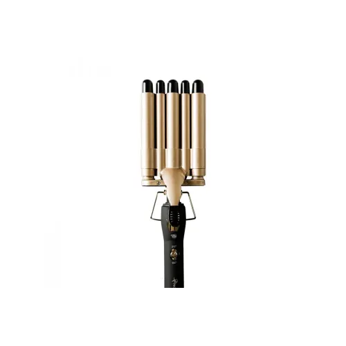 Плойка пять волн Gemei GM-2933 turbo, профессиональная, керамическое покрытие, золото - фото 2