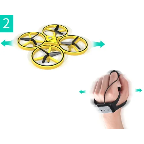 Квадрокоптер Tracker Drone LED ZF04 , управління жестами руки, LED підсвічування, з годинником - фото 2