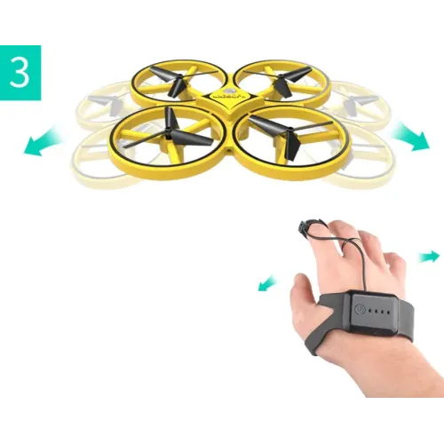 Квадрокоптер Tracker Drone LED ZF04 , управління жестами руки, LED підсвічування, з годинником - фото 3