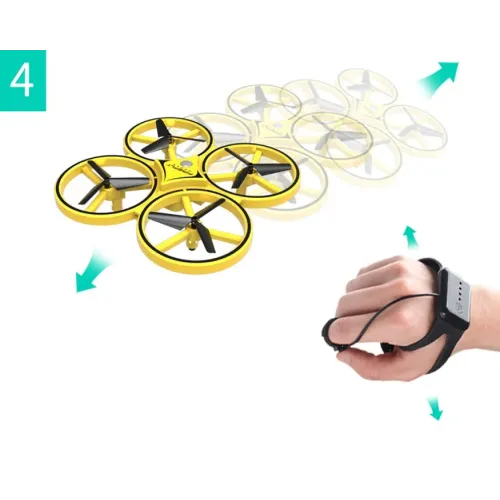 Квадрокоптер Tracker Drone LED ZF04 , управління жестами руки, LED підсвічування, з годинником - фото 4