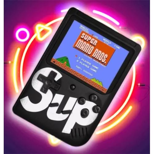 Портативная 8-ми битная Игровая консоль SUP game box PLUS, 400 ретро игр, Black edition игровая приставка