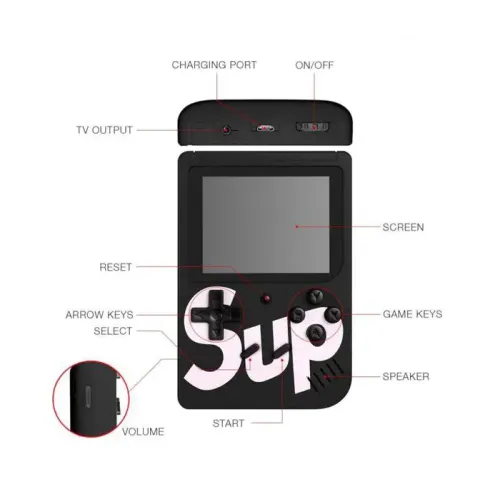 Портативная 8-ми битная Игровая консоль SUP game box PLUS, 400 ретро игр, Black edition игровая приставка - фото 5