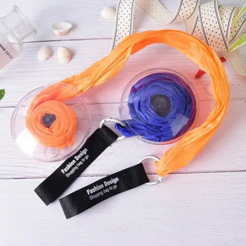 Компактная сумка шоппер для покупок Shopping bag to go Roll up, три цвета, с карабином - фото 2