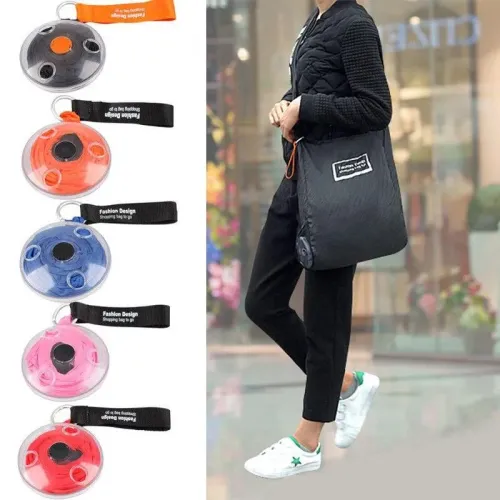 Компактная сумка шоппер для покупок Shopping bag to go Roll up, три цвета, с карабином - фото 3