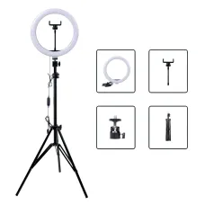 Кольцевая светодиодная лампа LED Ring Fill Light с штативе высота 2 м, диаметр 26 см, 5500 К