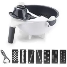 Мультислайсер 9 в 1 Basket vegetable cutter, овощерезка с насадками, нож для чистки в подарок