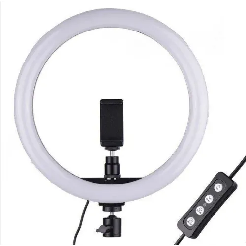 Светодиодная кольцевая лампа 20 см диаметр Pro Ring Fill Light, 3 режима, с пультом, без штатива - фото 4