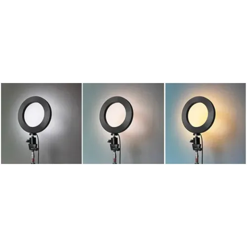 Светодиодная кольцевая лампа 20 см диаметр Pro Ring Fill Light, 3 режима, с пультом, без штатива - фото 6